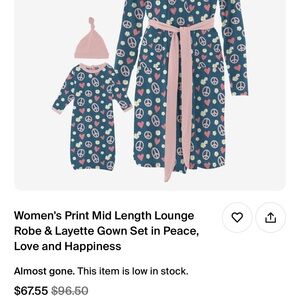 Peace and Love Kids Pajama Set - Blue and Pink